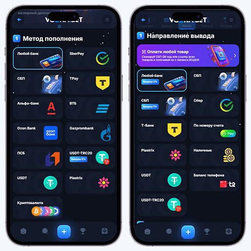 Пополнение и вывод